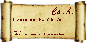 Csernyánszky Adrián névjegykártya