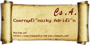 Csernyánszky Adrián névjegykártya